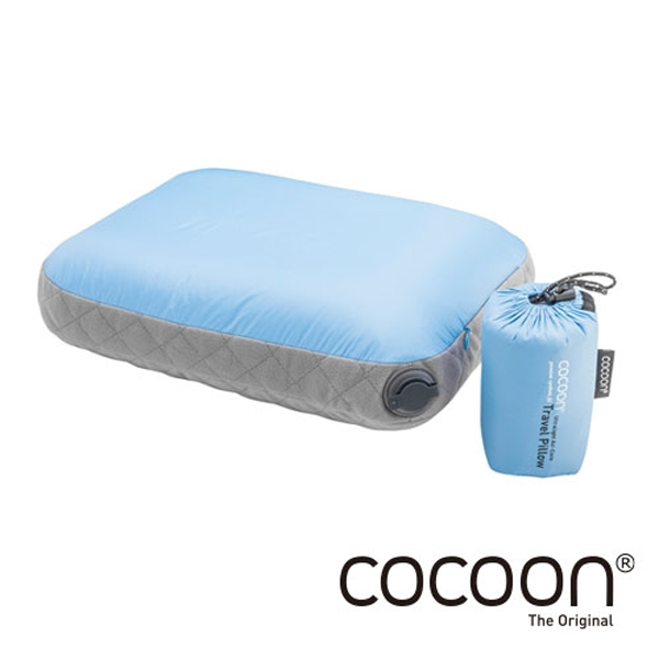 코쿤[COCOON] 울트라라이트 초경량 퀼팅 사각 여행용 베개 중형 라이트 블루/그레이 / ACP4-UL1N